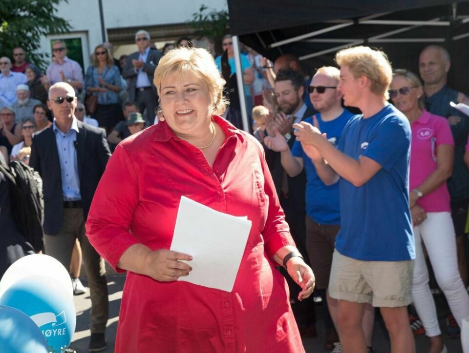 STATSMINISTER: Erna Solberg er statsminister i Norge. Hun har fortalt tidligere at hun har dysleksi.