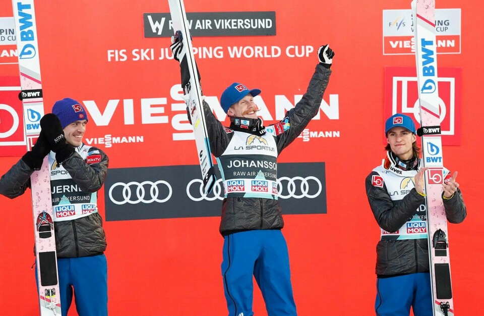 VANT: Tre norske på pallen etter hoppkonkurransen i Vikersund.