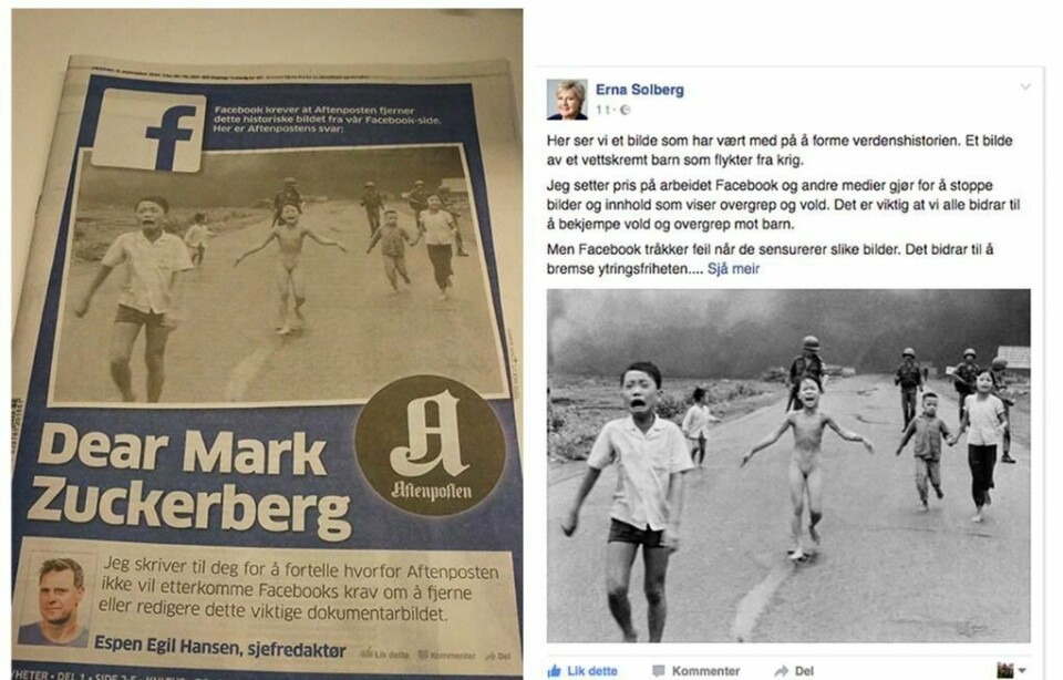 SJEFREDAKTØR: Espen Egil Hansen er sjefredaktør i avisen Aftenposten. Han er uenig med Facebook. Han vil ikke at Facebook skal fjerne viktige bilder fra krig.