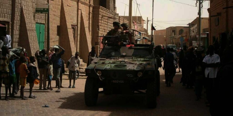 TRUET:  Franske soldater hjelper regjeringens hær i Mali. De kjemper mot islamister som har tatt over deler av landet.