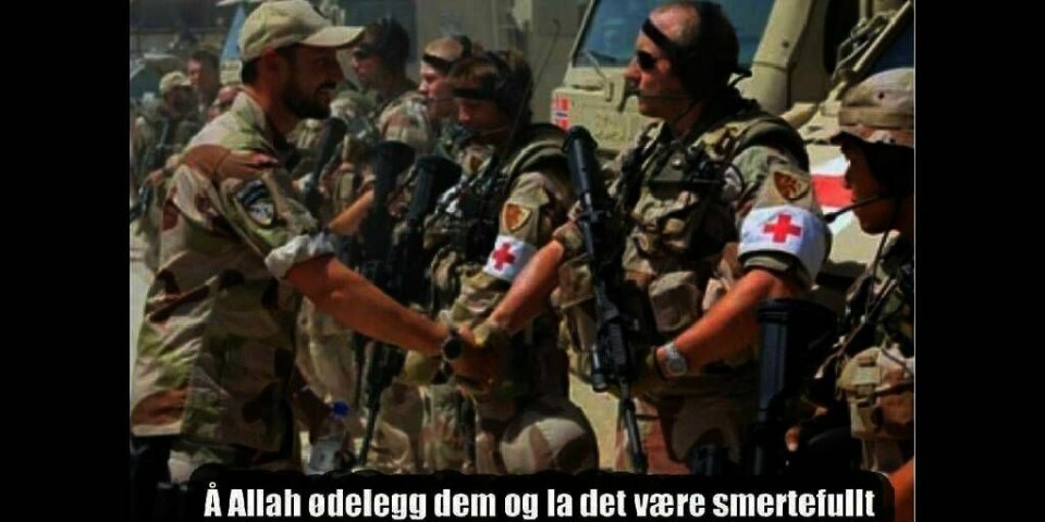 VIDEO: I en video på nettstedet YouTube trues blant annet kronprins Haakon. Mens han vises på TV-skjermen, står det «Åh Allah ødelegg dem og la det være smertefullt». Nå er en mann pågrepet.