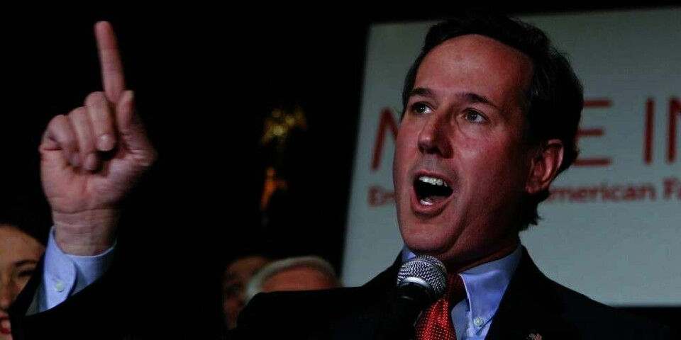 SEIER:  Rick Santorum kunne feire tre seire i nominasjons-valget i USA tirsdag.