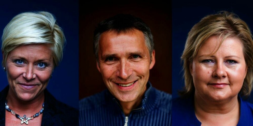 NY MÅLING: Jens og Ap er størst, men Fremskrittspartiet (Frp) og Høyre (H) ligger like bak. De borgerlige partiene ville fått flertall sammen hvis det var valg i dag.