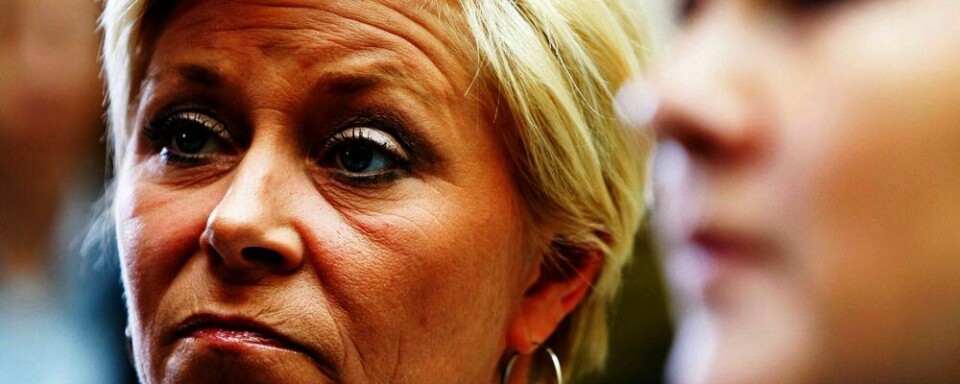 ANMELDER: Siv Jensen er leder for Fremskrittspartiet. Nå vil hun anmelde Mulla Krekar for drapstrusler.