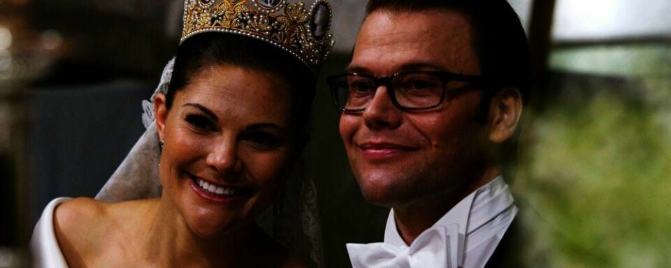 GIFT: Etter sju år fikk kronprinsesse Victoria sin prins Daniel. Det skjedde i Stockholm i Sverige lørdag