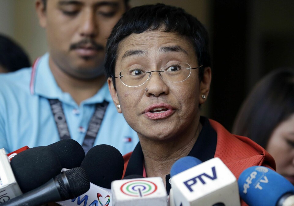 VINNER: Maria Ressa er en av to som vinner prisen, på grunn av hennes kamp for ytringsfrihet. VINNER: Maria Ressa er en av to som vinner prisen, på grunn av hennes kamp for ytringsfrihet.