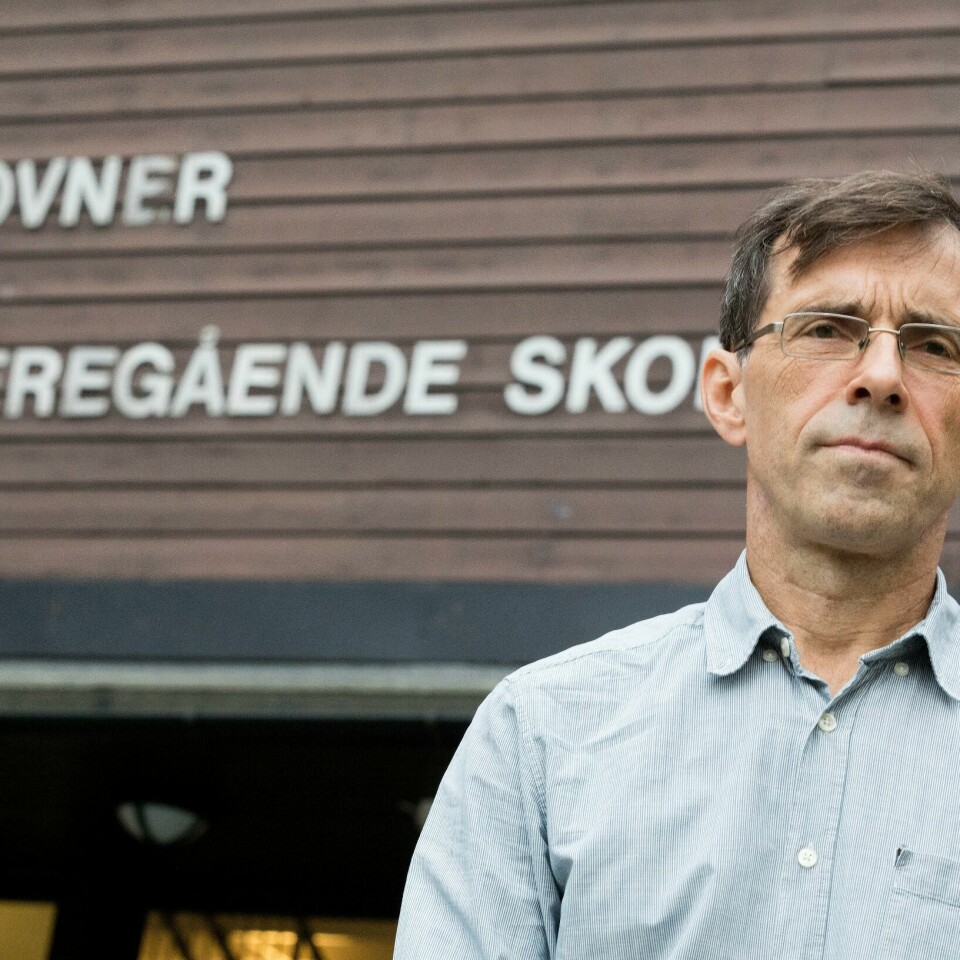 ALARM: Rektor Terje Wold snakket med Dagsavisen 27. september. Da ba han om hjelp fordi han ikke lenger kunne tilby et trygt og godt arbeidsmiljø. Rektor på Stovner videregående skole i Oslo, Terje Wold, rykket i 2017 ut og sa at han ikke lenger kunne tilby ansatte og elever et trygt og godt arbeidsmiljø. Siden den gang har omfanget av rapporterte volds- og trusselhendelser mot lærere og andre skoleansatte i Oslo eskalert. Foto: Gorm Kallestad / NTB