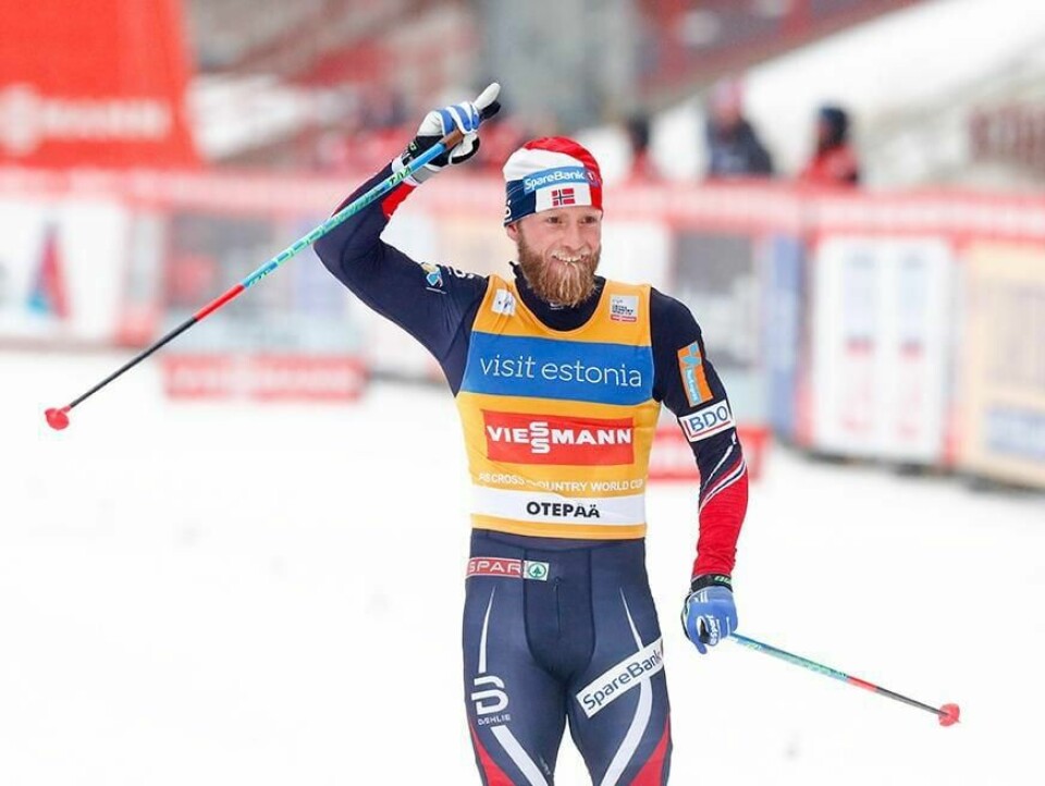 VANT: Martin Johnsrud Sundby var glad da han vant 15 kilometer-rennet søndag. Nå satser han også på gull i VM.