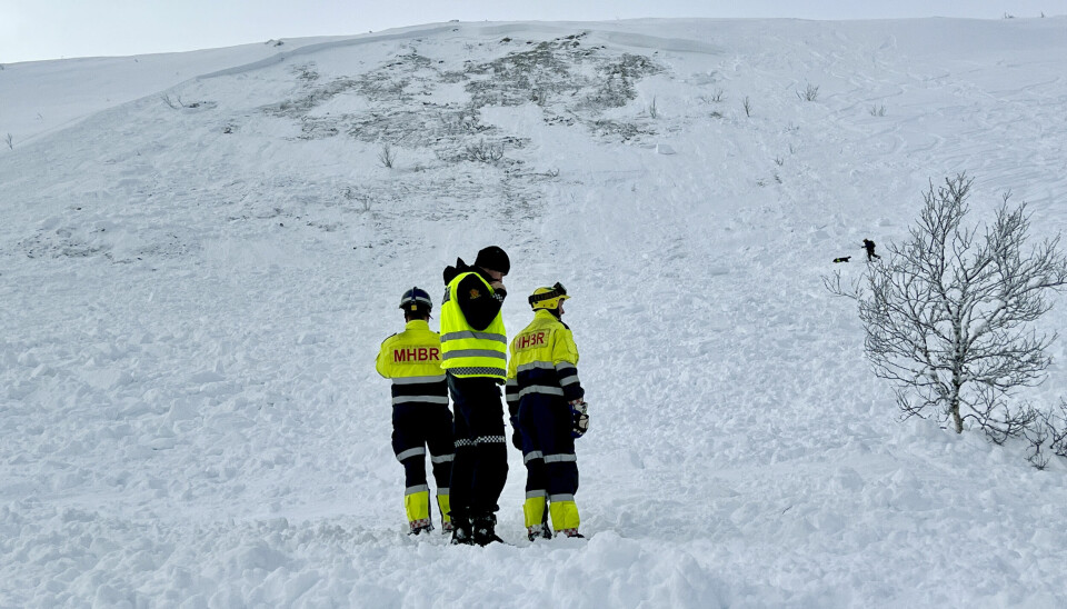 Trysil 20220216. En person er gravd fram etter at det gikk et snøskred i Trysil. Personen er våken og ivaretas av helse. Ingen andre er foreløpig savnet etter skredet. Politiet opplyser at de likevel fortsetter ressursoppbygging og videre søk.Foto: Ola Matsson / Skistar Trysil / NTB