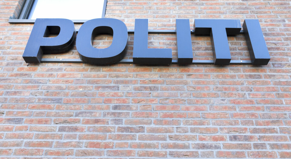 BUSKERUD: En mann fra Buskerud er pågrepet for deling av seksualiserte bilder av jenter. Bildet viser politiets logo på en vegg. Foto: Gorm Kallestad / NTB / NPK