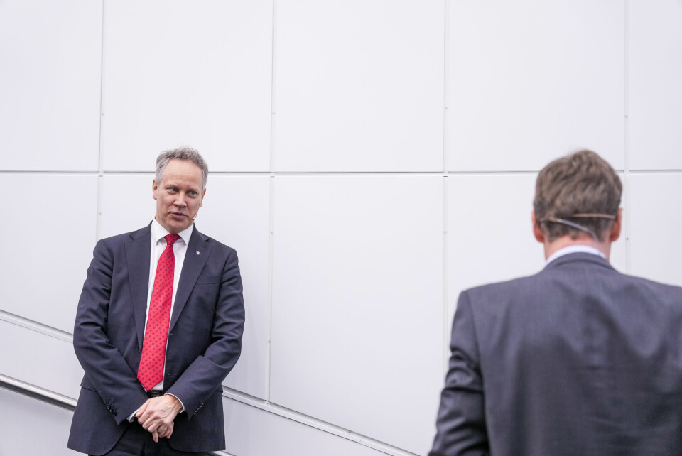 TALTE OM TOG: Samferdselsminister Jon-Ivar Nygård holdt sin årlige jernbanetale mandag. Bildet viser samferdselsminister Jon-Ivar Nygård. Foto: Javad Parsa / NTB