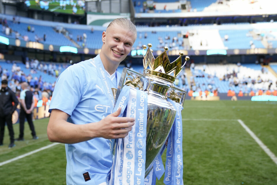 FOTBALL: Erling Braut Haaland og Manchester City har et hektisk juleprogram foran seg. Erling Braut Haaland bidro mest til at rekorden for flest scorede mål i en Premier League-sesong ble slått. Foto: Dave Thompson / AP / NTB