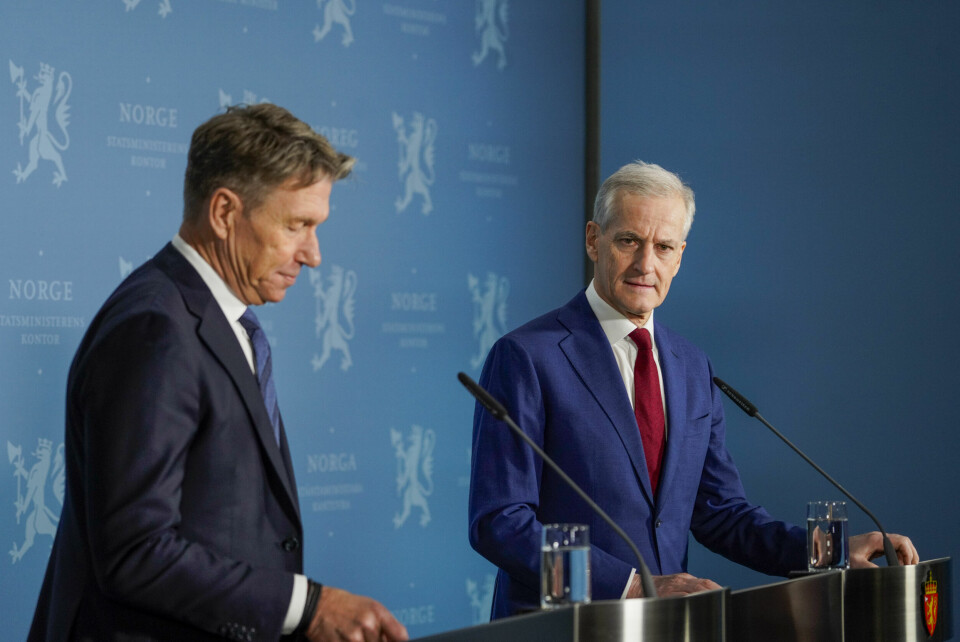STRØM: Statsminister Jonas Gahr Støre og energiminister Terje Aasland presenterte Aps planer for strøm fredag. Bildet viser statsminister Jonas Gahr Støre (Ap) og energiminister Terje Aasland (Ap).