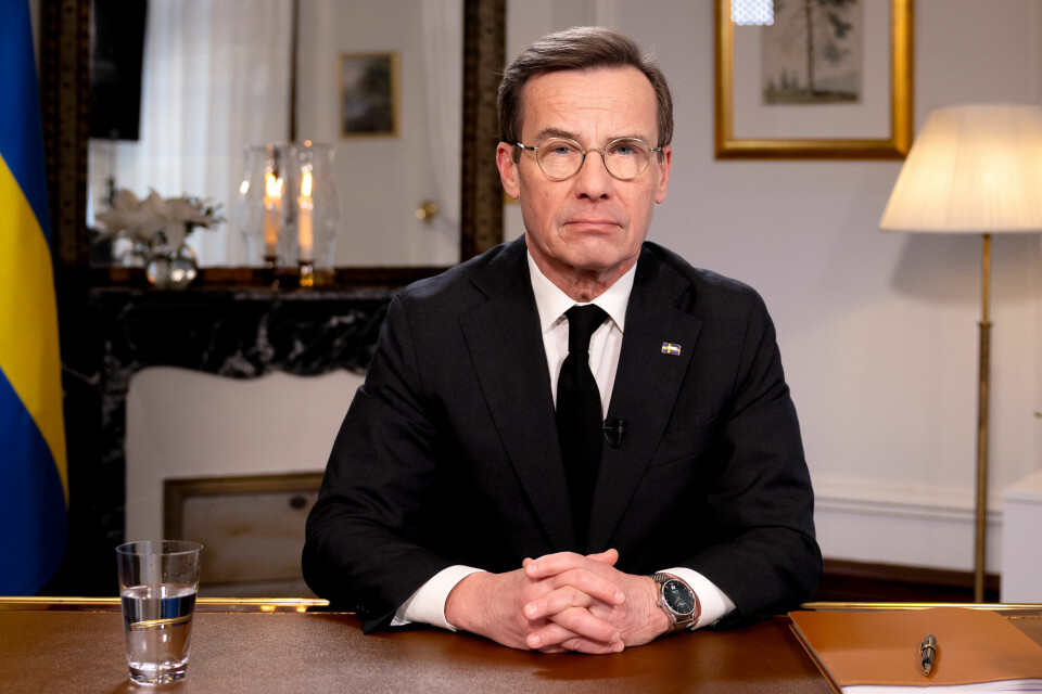 ØSTERSJØEN: Sveriges forsvar melder om et nytt kabelbrudd i Østersjøen. Sveriges statsminister Ulf Kristersson tar saken på alvor. Bildet viser Sveriges statsminister Ulf Christersson. Foto: Magnus Liljegren / Regeringskansliet / TT / NTB