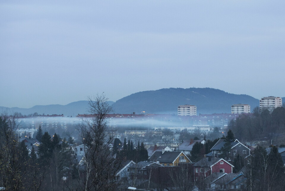ØST I OSLO: Her er lufta forurenset øst i Oslo. Bildet er tatt i 2016. Bildet viser luftforurensing over Ryen- og Manglerud-området øst i Oslo. Bildet er tatt i 2016. Foto: Håkon Mosvold Larsen / NTB