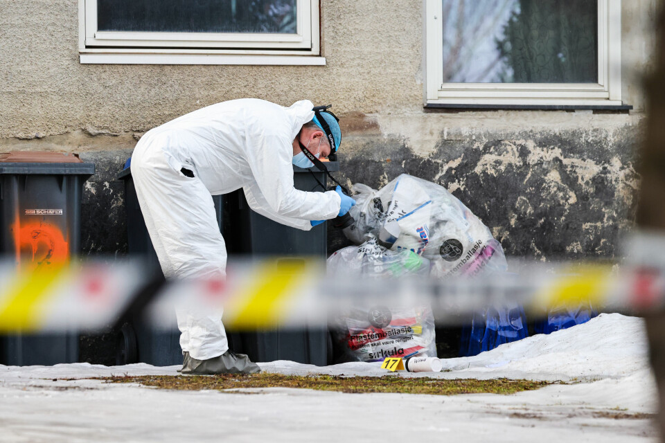 HAMAR: En kvinne i 50-årene ble funnet død på Hamar tirsdag. Fire menn er nå pågrepet i saken. En kvinne ble funnet død i Hamar, saken etterforskes som drap. Foto: Geir Olsen / NTB