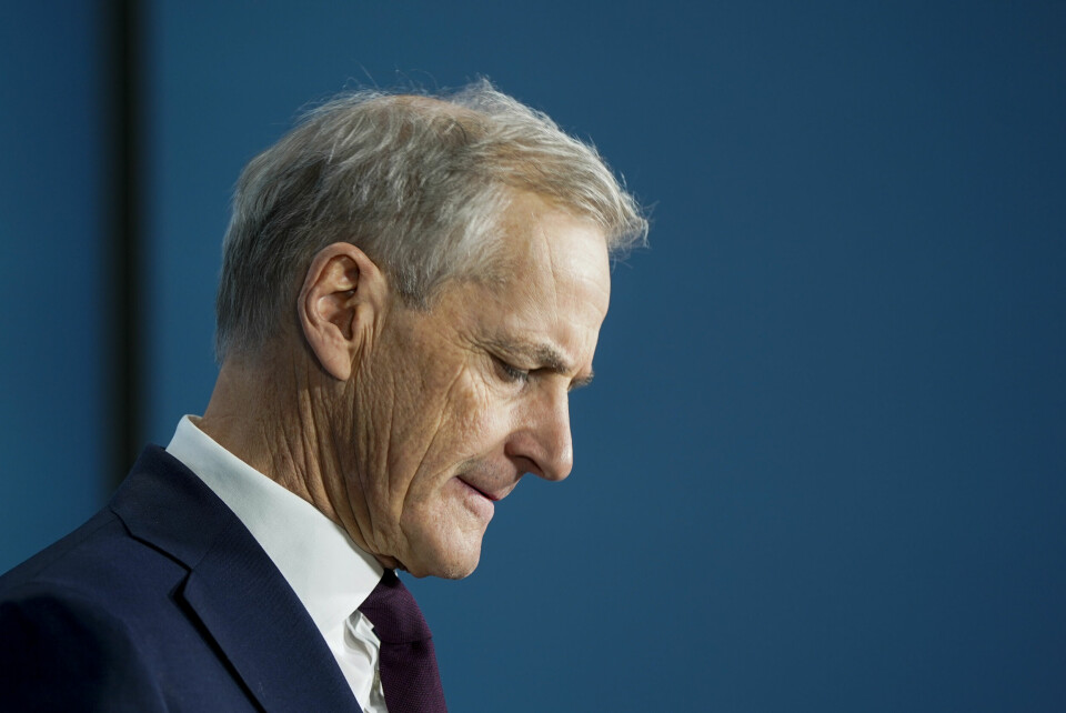 ALENE: Sp forlater regjeringen. Torsdag møtte statsminister Jonas Gahr Støre pressen. Bildet viser Jonas Gahr Støre. Foto: Håkon Mosvold Larsen / NTB
