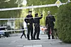Bilde av svensk politi i Uppsala etter skytehendelse. Foto: Fredrik Sandberg/AP