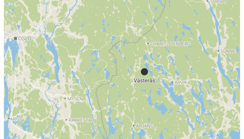 DRAP: Den svenske kommunen Västerås ligger ikke langt unna grensen til Norge. Bildet er av et kart som viser hvor i Sverige drapet skjedde.