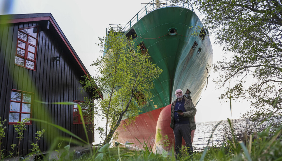 FIKK SKIP I HAGEN: Johan Helberg fikk konteinerskipet NCL Salten i hagen torsdag.