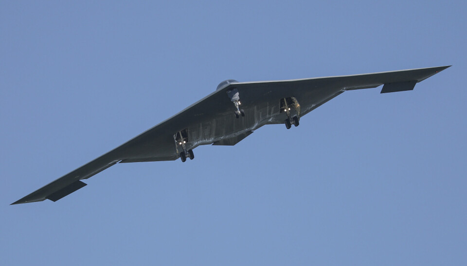 BOMBEFLY: USA brukte flere slike fly for å angripe Iran. Bildet viser et B-2 bombefly i lufta. Foto: AP Photo/David Smith/NTB