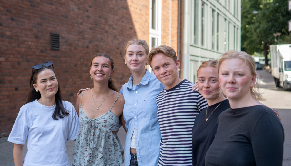 UNGE STEMMER: Fra venstre til høyre: Amalie Lindland, Emily Johannessen Drougge, Agnes Martin Romuld, Linus Eggen Vinge, Hedvig Saga og Mina Holte Slagsvold.