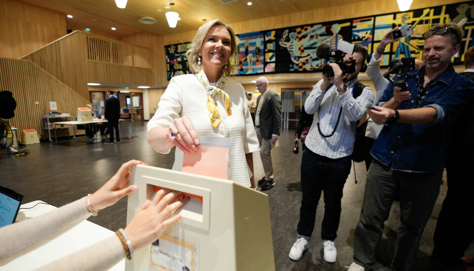 STEMMER: Sylvi Listhaug avga sin stemme i Oslo på valgdagen. Hun er leder for Fremskrittspartiet.