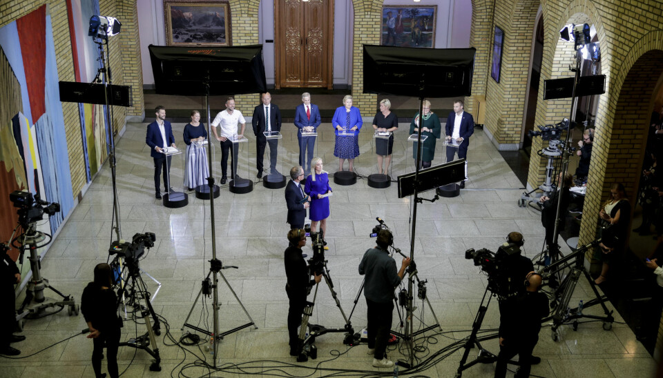 VALG: Etter at resultatene er klare skal alle partilederne møtes til en liten debattrunde på Stortinget.